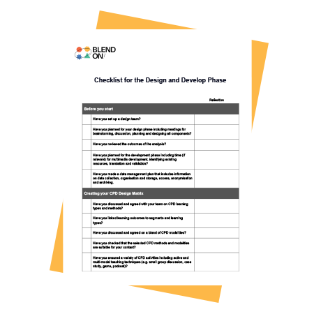 Checklist for design and development phase